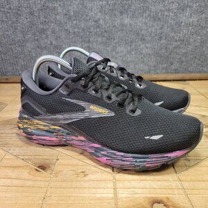 Brooks Ghost 15 Womens Shoes Size 8 Running Black Phlox Oriole Sneakers